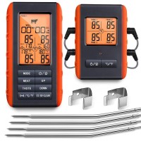 Amazon Top Seller 2019 Digital Cooking Food Wireless Meat Thermometer With 2 Stainless Steel Probes For BBQ, Kitchen